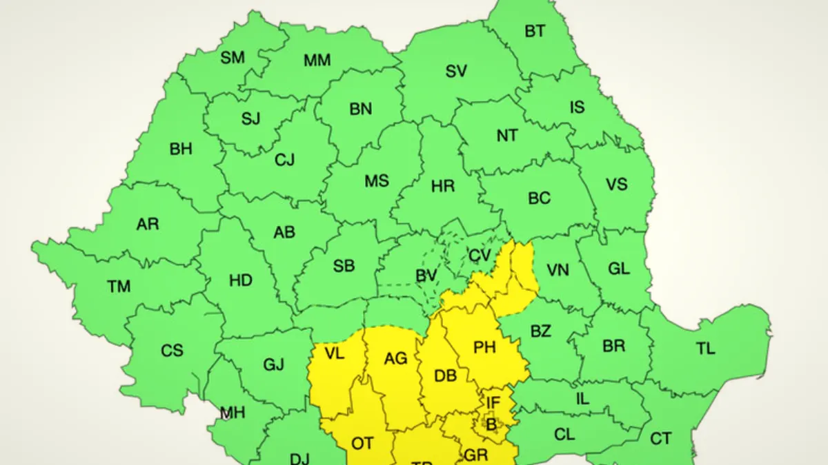 Meteo – Vremea se schimbă radical: vânt, ploi, lapoviță și ninsoare! Cod galben în 12 județe
